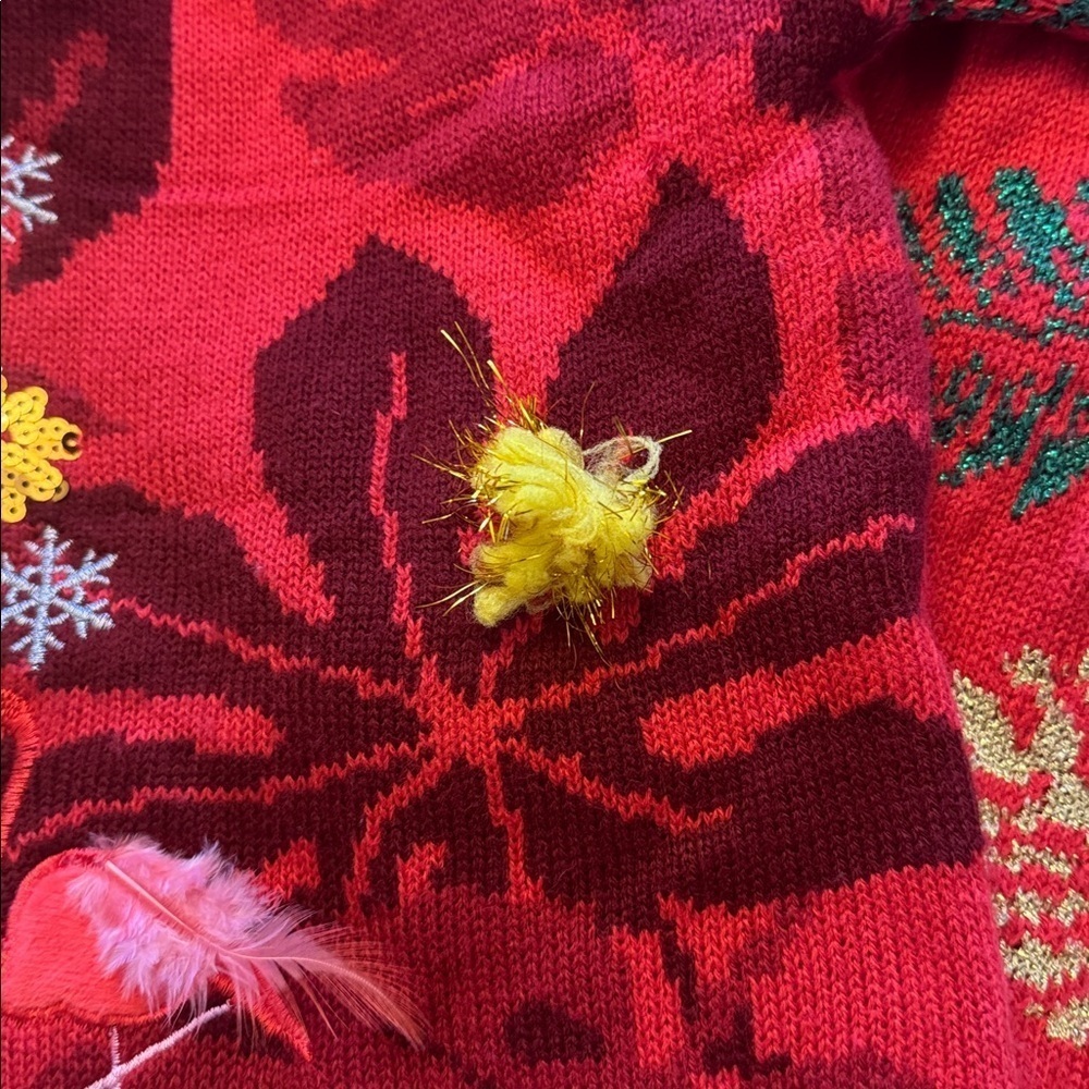 32 Degrees Ugly Sweater Holiday Tropical Flamingo Themed Textured Sweater - Picture 11 of 11